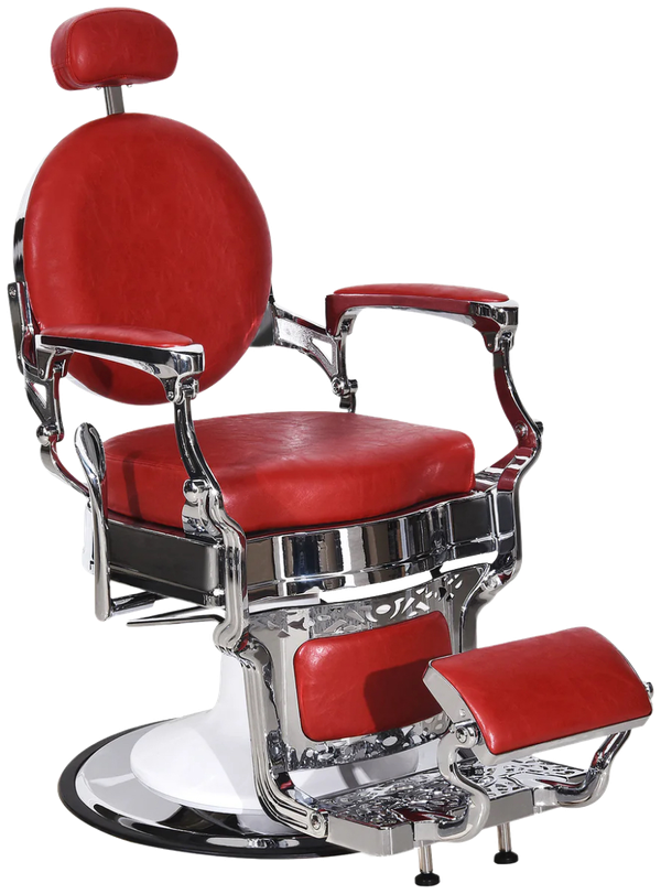 Vintage red and chrome barber chair