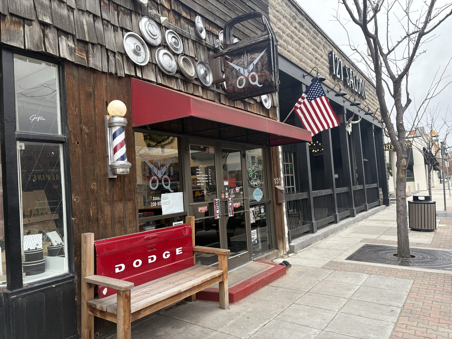 Caleb's Chopshop storefront in downtown Meridian